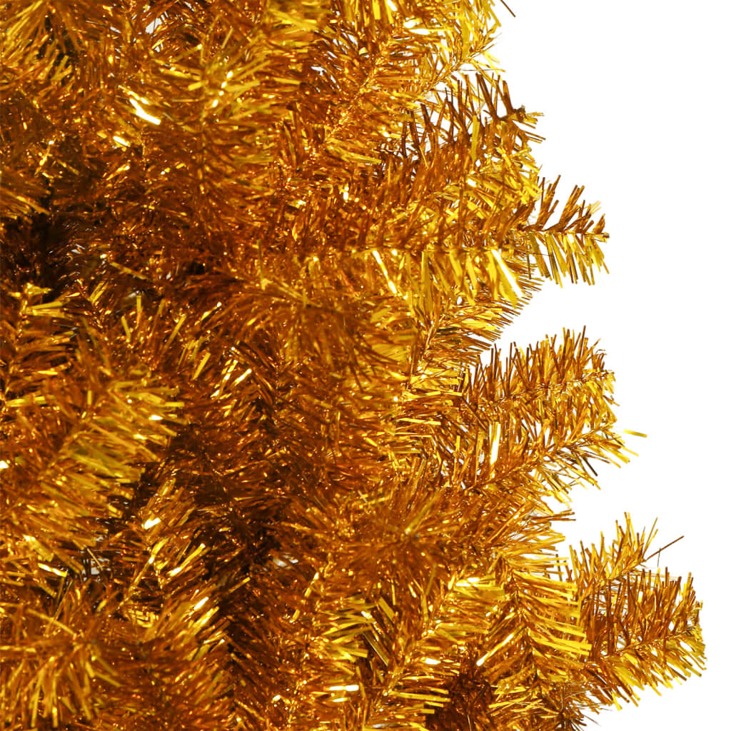 vidaXL フェイククリスマスツリー スタンド付き ゴールド 210cm PET製