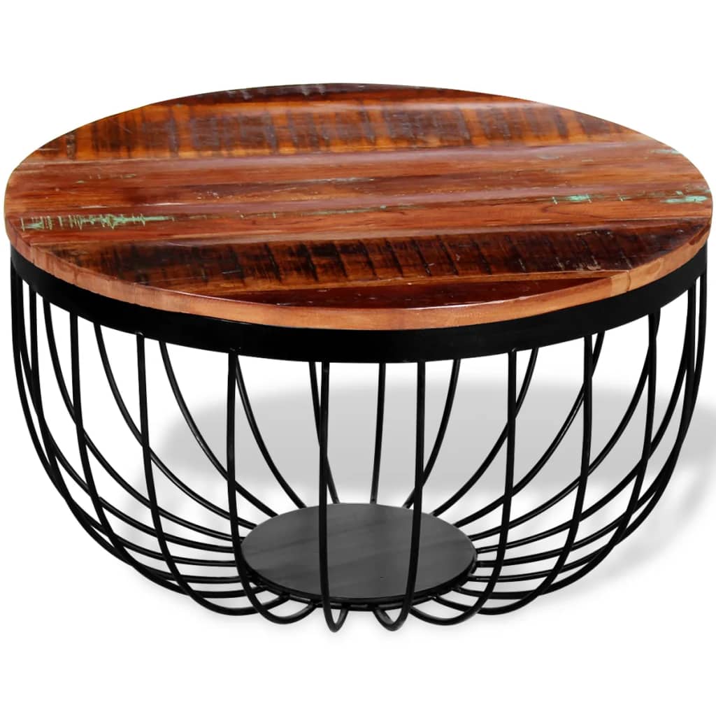 vidaXL コーヒーテーブル 無垢の再生木材