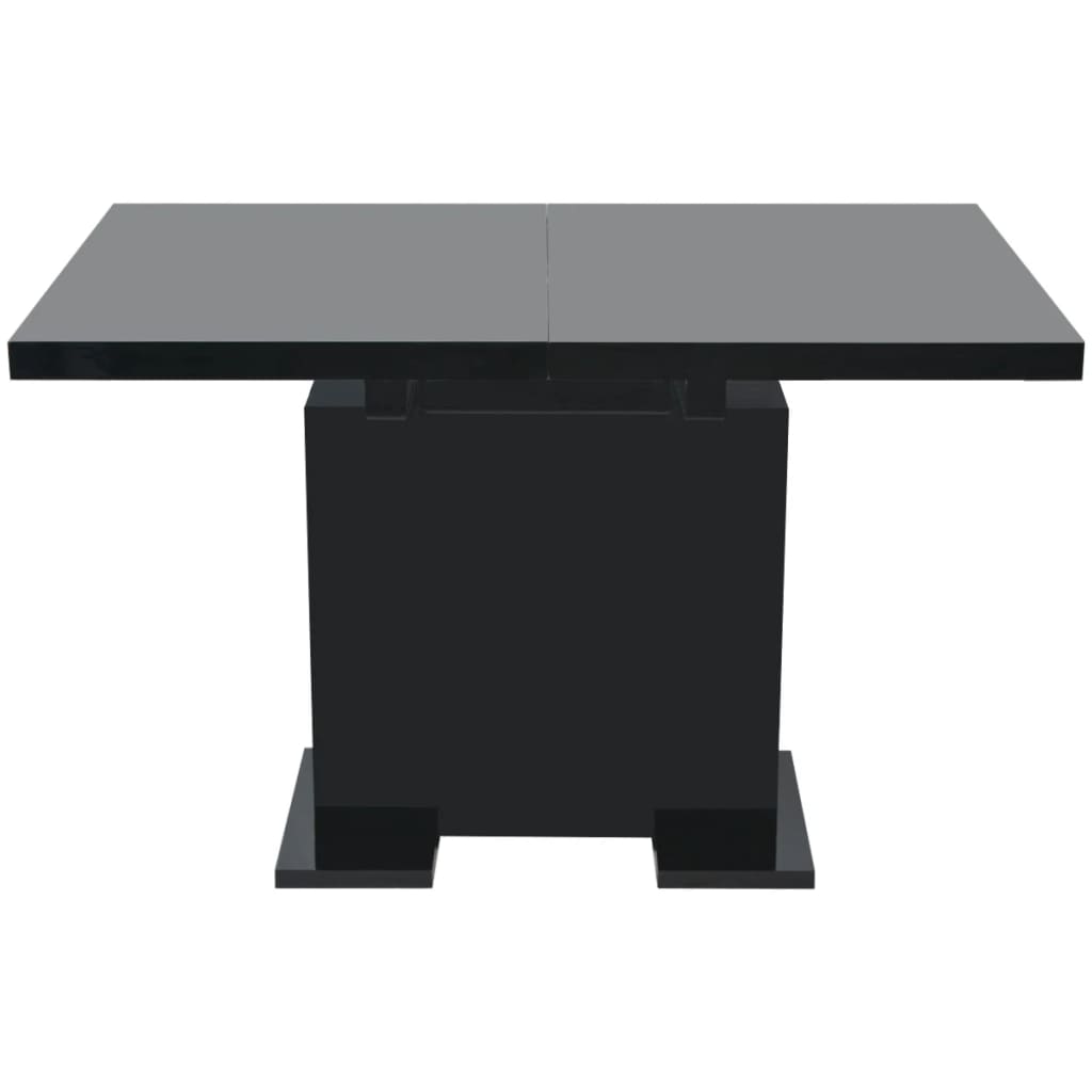 vidaXL 伸長式ダイニングテーブル ハイグロスブラック