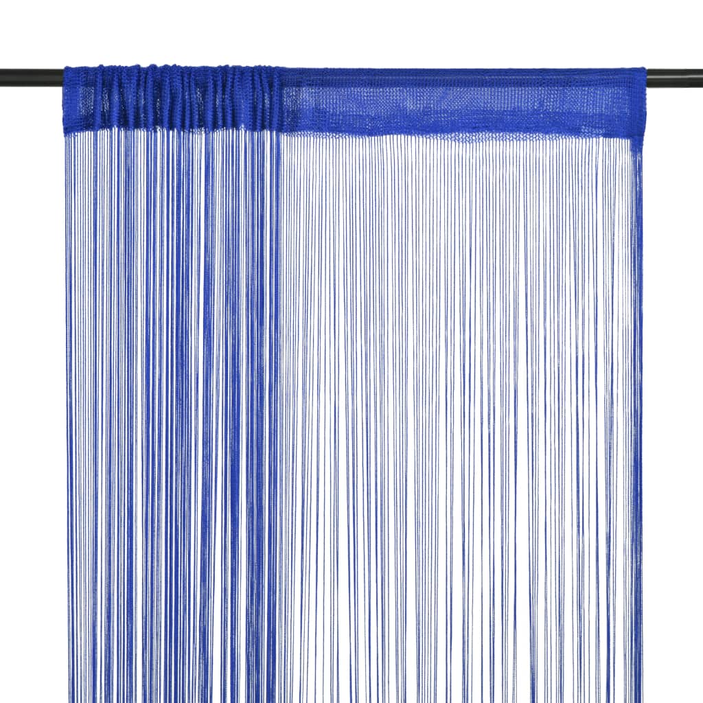 vidaXL ストリングカーテン 2点 100x250cm ブルー