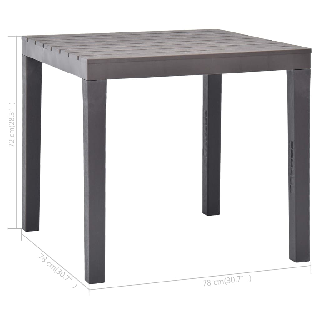 vidaXL ガーデンテーブル 78x78x72 cm プラスチック製 モカ