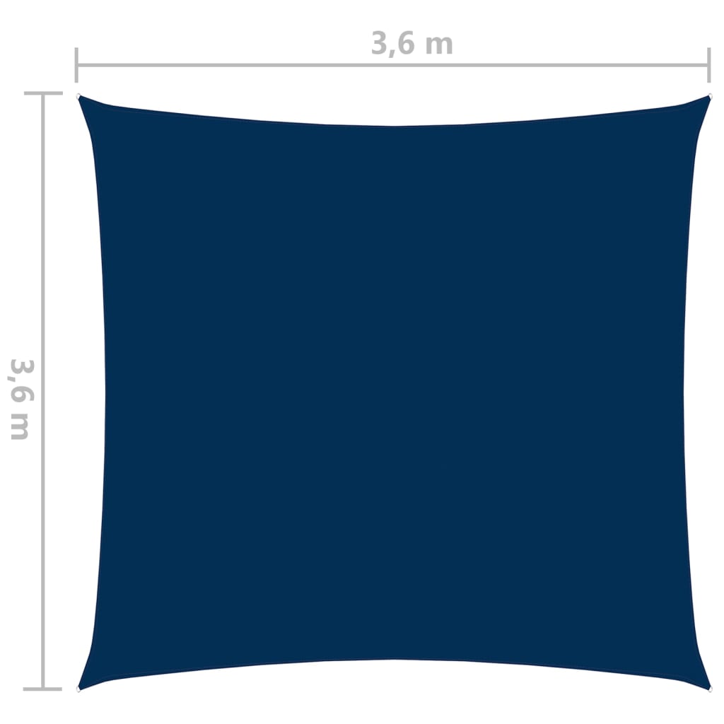 vidaXL サンシェードセイル 3,6x3,6m 正方形 オックスフォード生地 ブルー