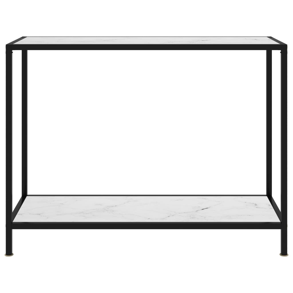 vidaXL コンソールテーブル ホワイト 100x35x75cm 強化ガラス製
