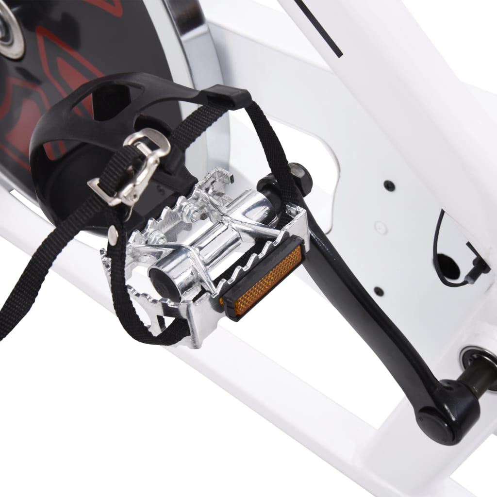 vidaXL エアロバイク 心拍測定付き トレーニングバイク ホワイト＆レッド