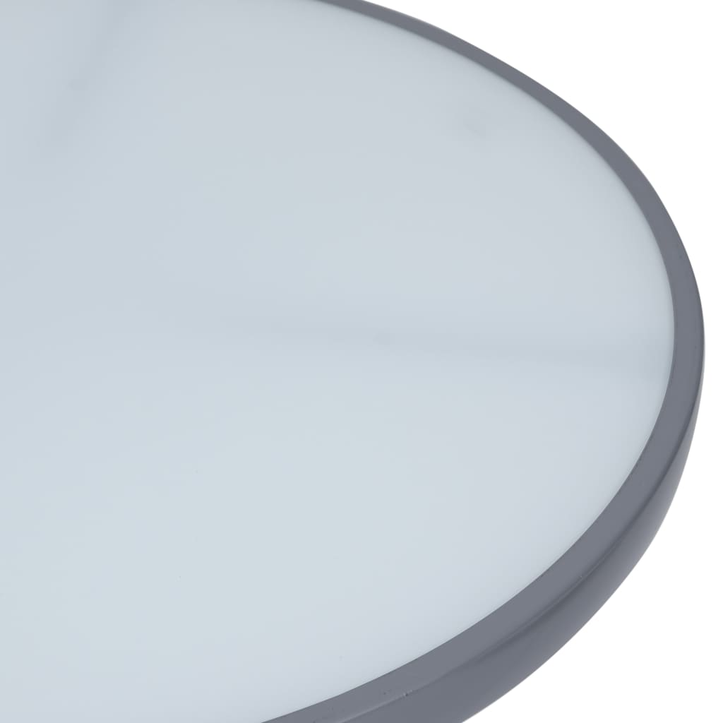 vidaXL ガーデンテーブル ライトグレー 60 cm スチール＆ガラス製