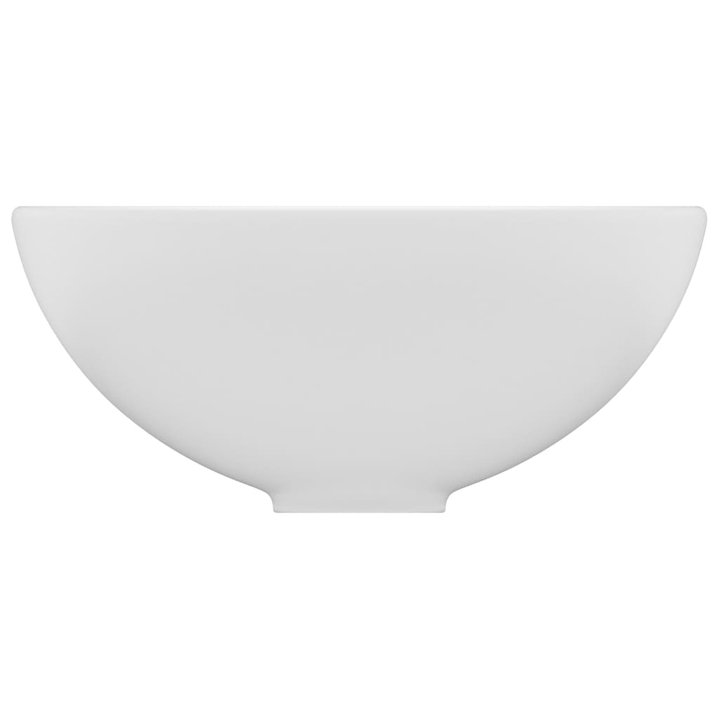 vidaXL バスルーム用 洗面器 丸型 マットホワイト 32.5x14cm セラミック