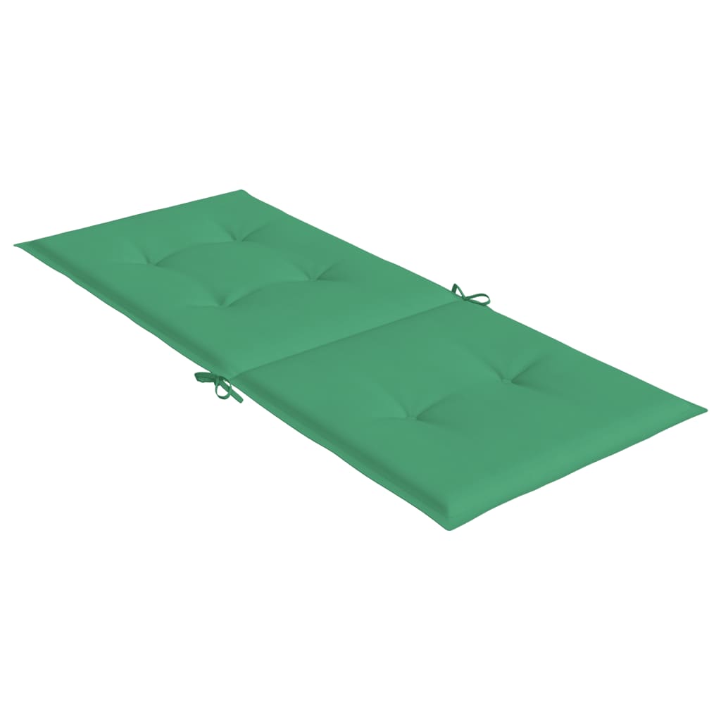 vidaXL ガーデンハイバックチェア クッション 2点 グリーン 120x50x3 cm ファブリック