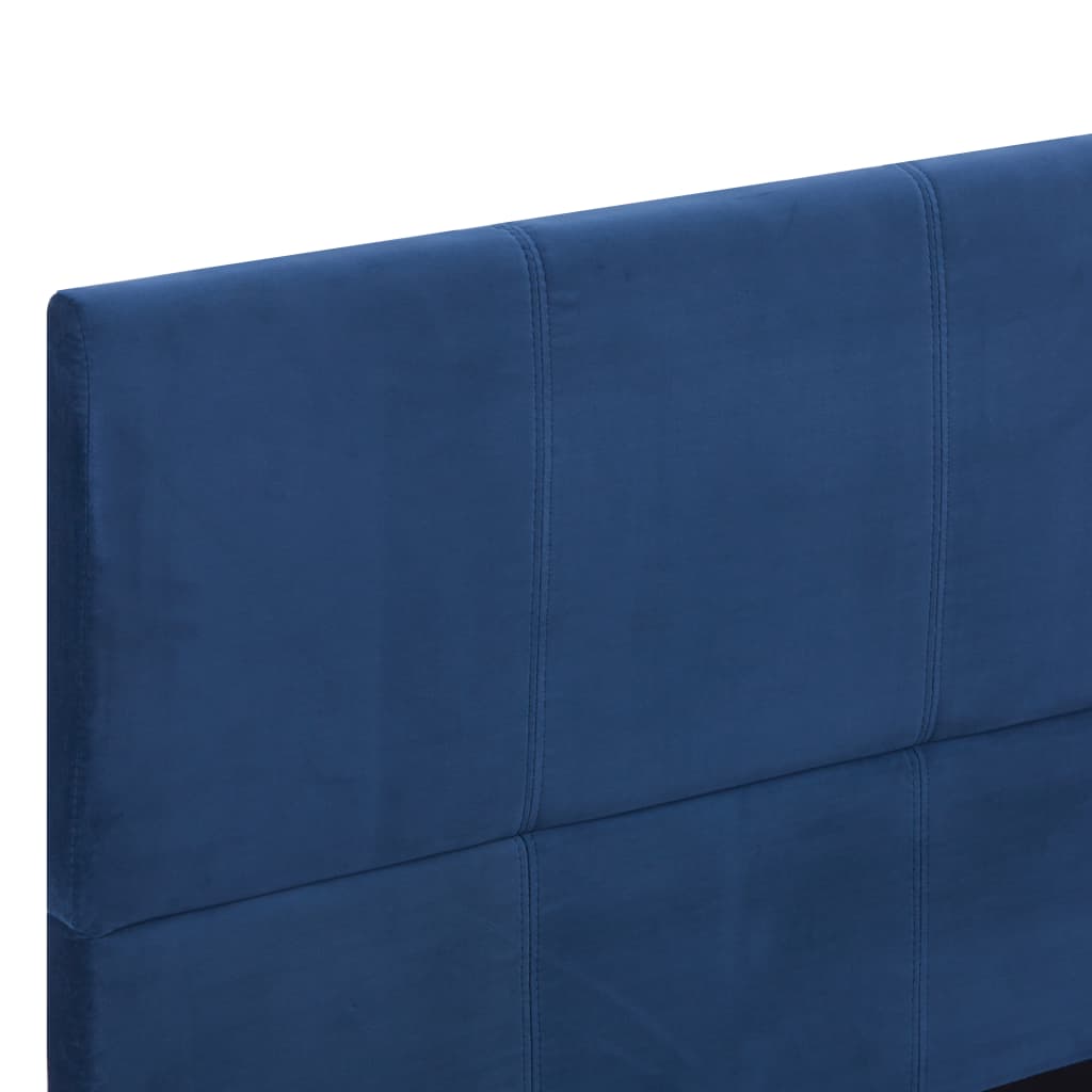 vidaXL ベッドフレーム ブルー 布製 135x190cm