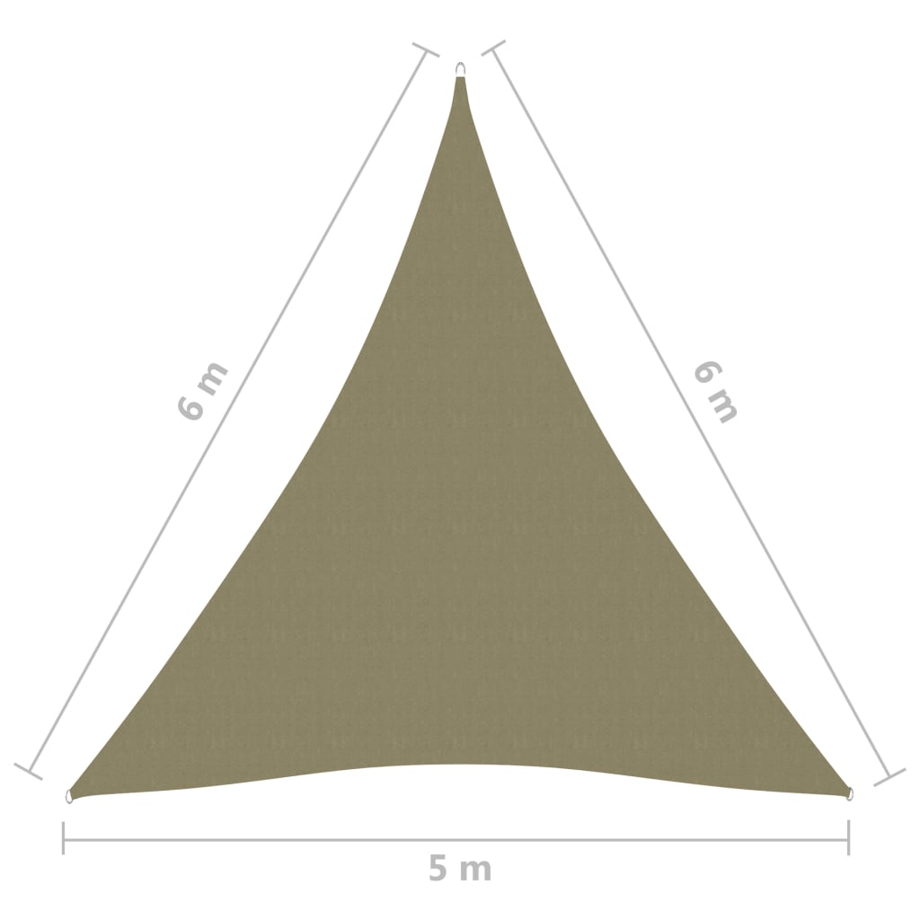 vidaXL サンシェードセイル 5x6x6m 三角形 オックスフォード生地 ベージュ