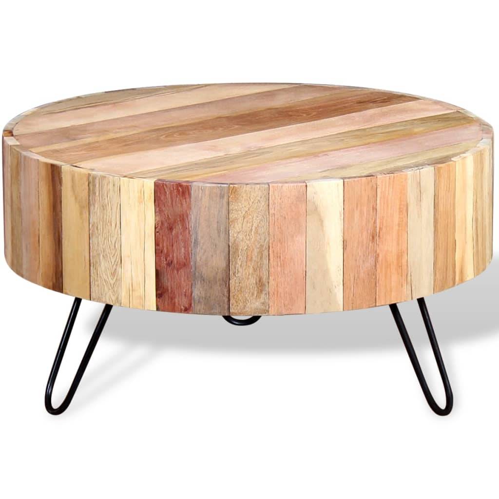 vidaXL コーヒーテーブル 無垢の再生木材