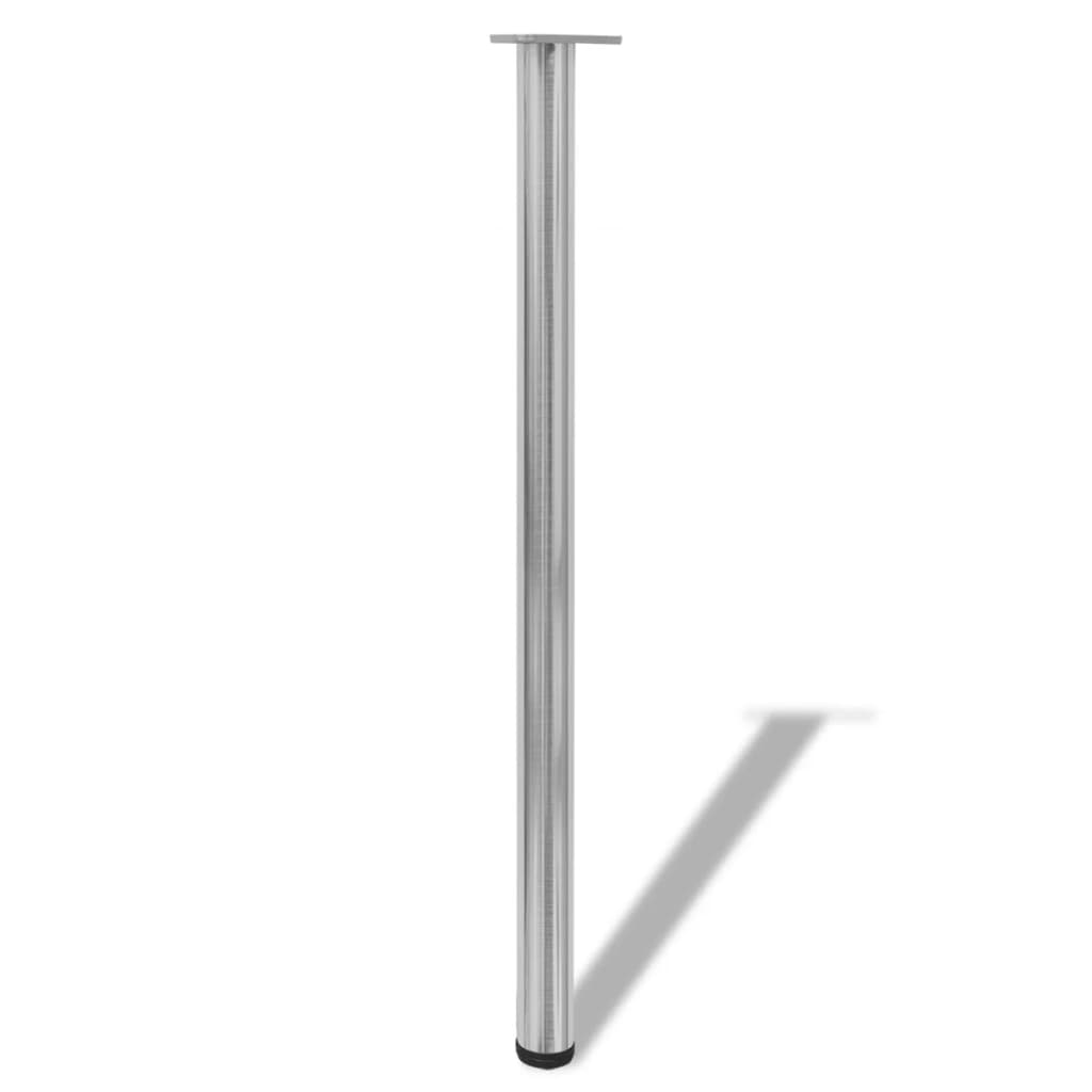 vidaXL テーブル脚 4点 高さ調節可能 つや消しニッケル 1100mm