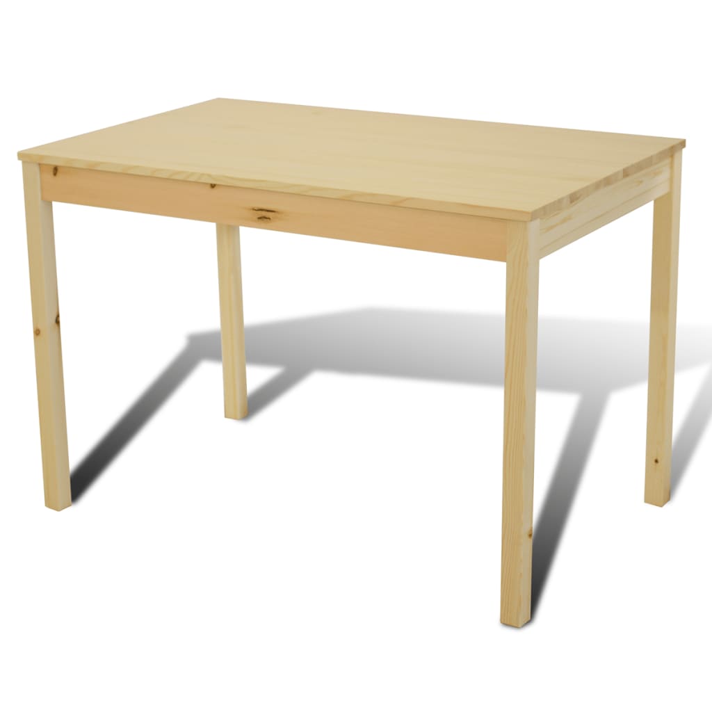 vidaXL 木製ダイニングテーブル チェア4脚付 ナチュラル