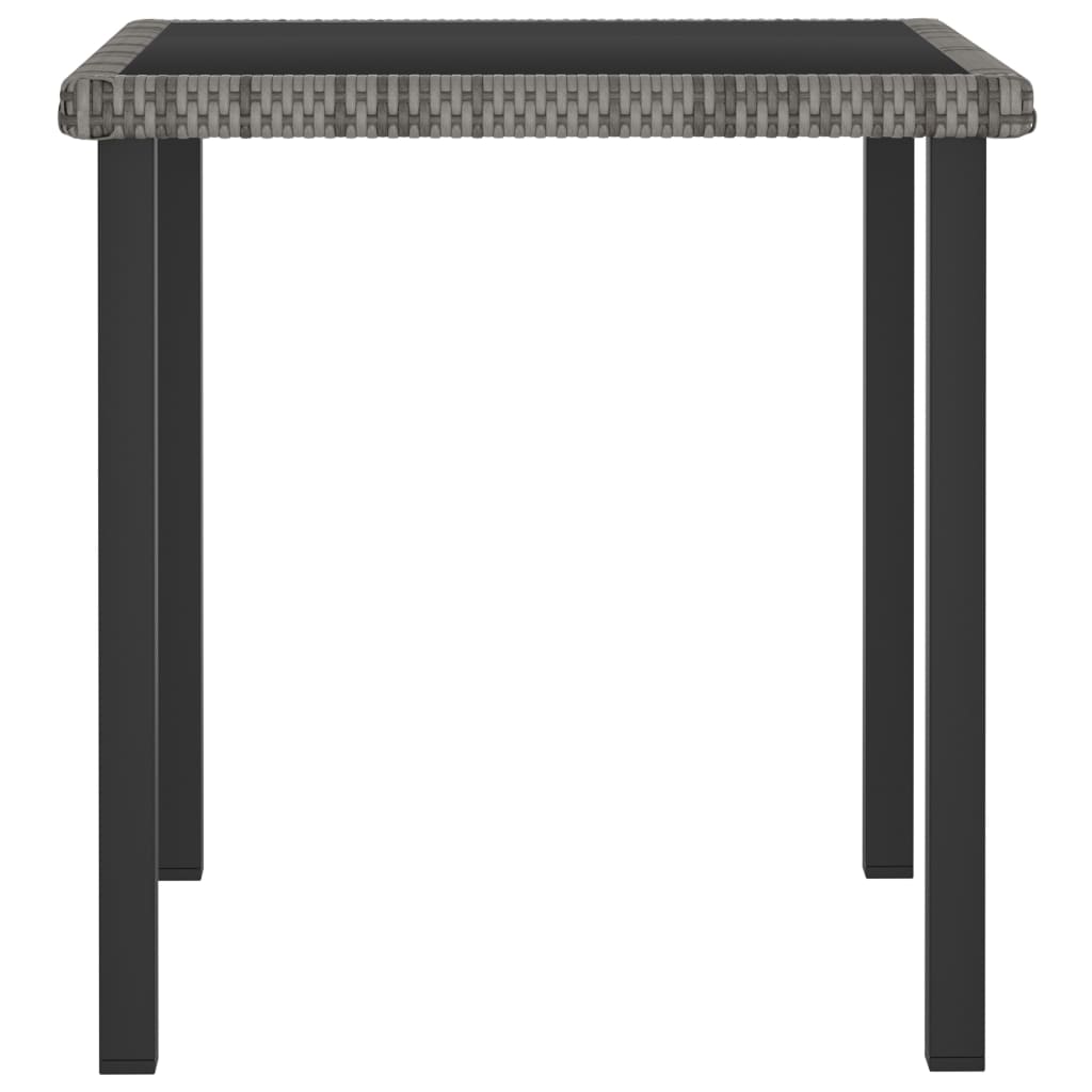 vidaXL ガーデンダイニングテーブル 70x70x73cm ポリラタン製 グレー