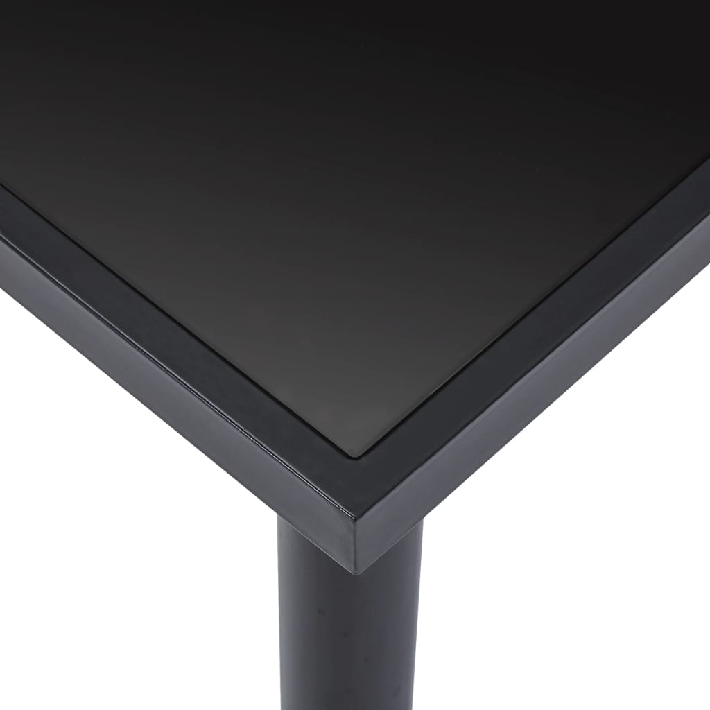 vidaXL ダイニングテーブル ブラック 160x80x75cm 強化ガラス製