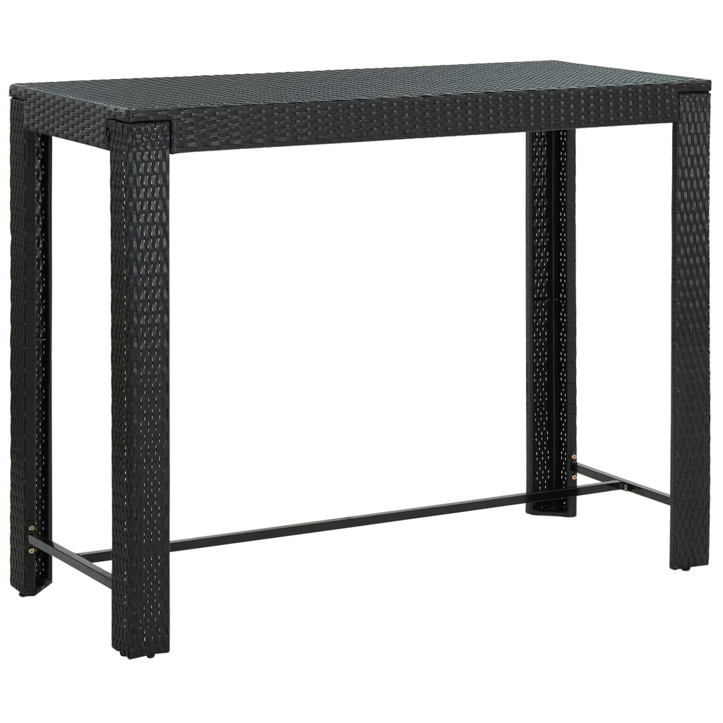 vidaXL ガーデンバーテーブル ブラック 140.5x60.5x110.5cm ポリラタン製