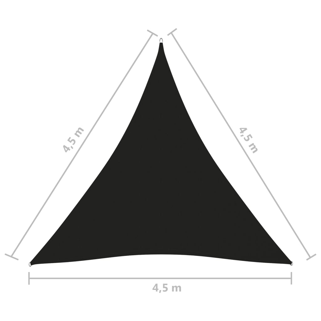 vidaXL サンシェードセイル 4.5x4.5x4.5m 三角形 オックスフォード生地 ブラック