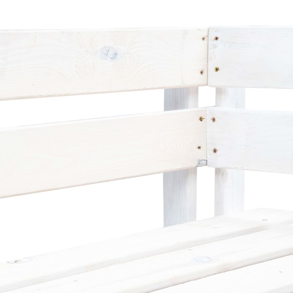 vidaXL ガーデン用 パレットコーナーベンチ 木製 ホワイト