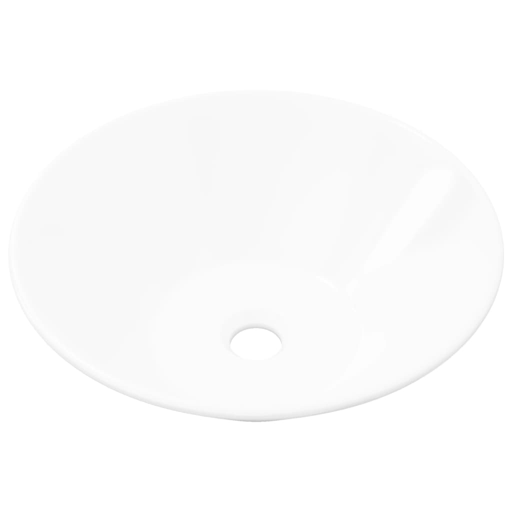 vidaXL バスルーム用 シンク 洗面器 セラミック/磁器製 ホワイト