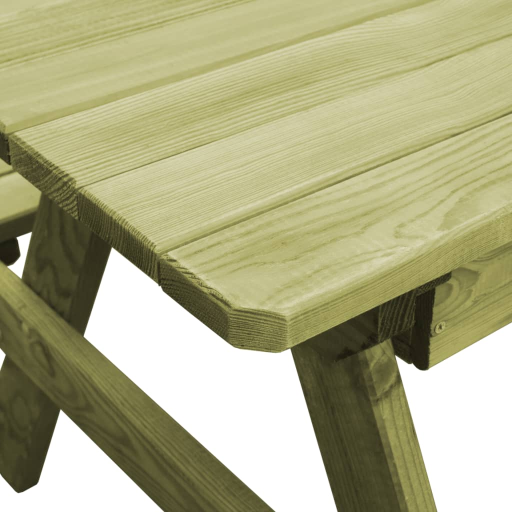 vidaXL 子ども用ピクニックテーブル ベンチ付き 90x90x58 cm 含浸松材