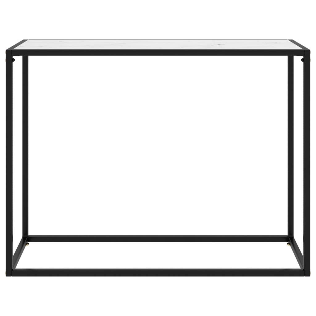 vidaXL コンソールテーブル ホワイト 100x35x75cm 強化ガラス製