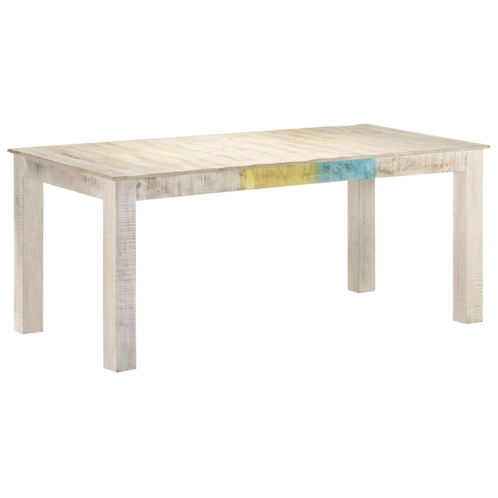 vidaXL ダイニングテーブル 180x90x76cm マンゴー無垢材 ホワイト