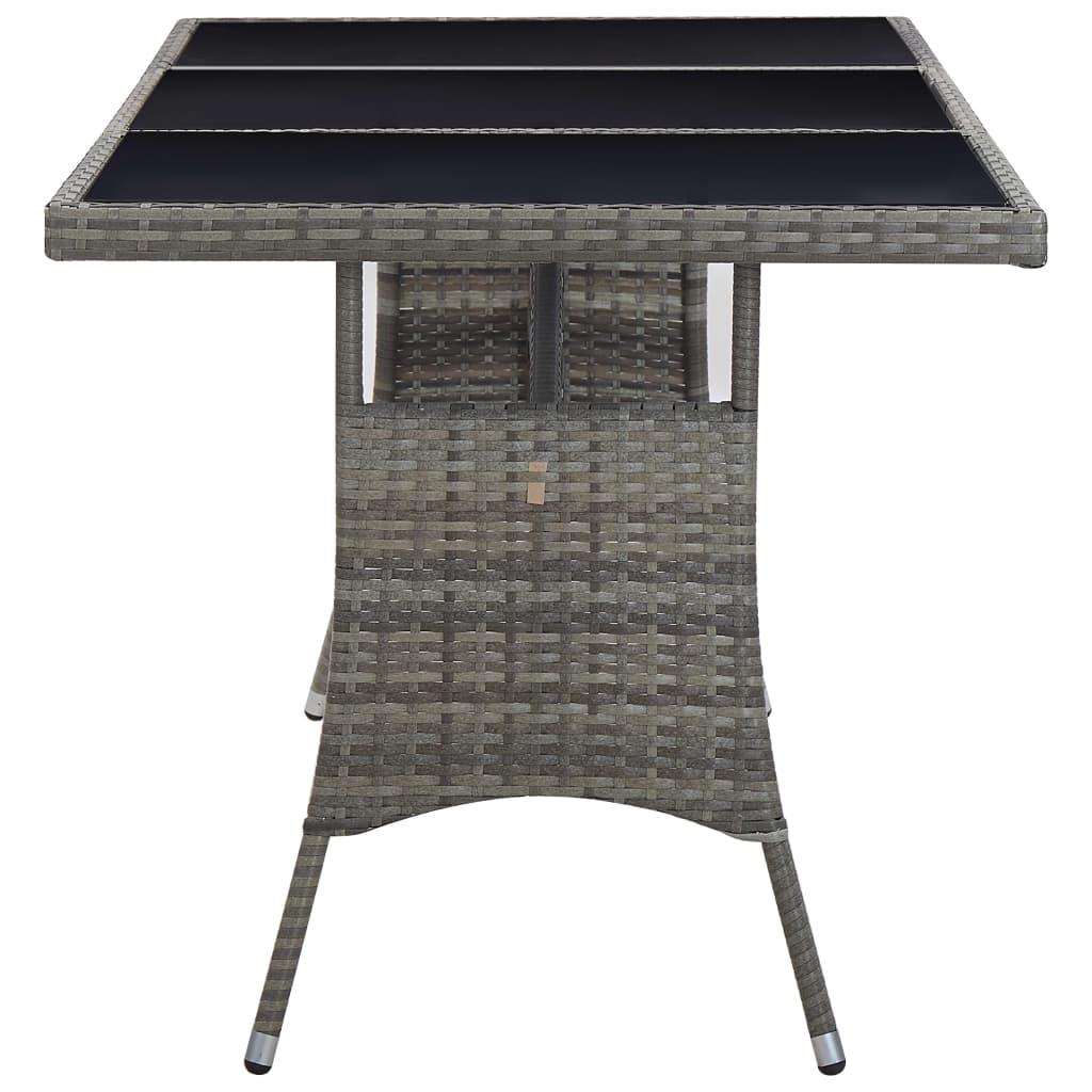 vidaXL ガーデンテーブル 170x80x74cm ポリラタン製 グレー