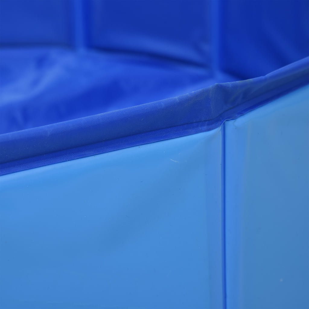 vidaXL 折りたたみ式 犬用プール ブルー 160x30cm PVC製