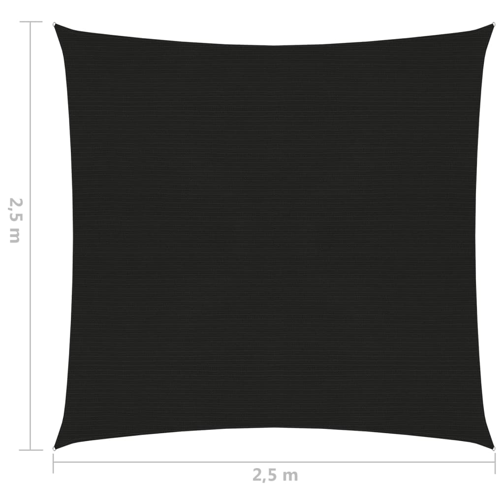 vidaXL サンシェードセイル 160g/m² ブラック 2.5x2.5m 高密度ポリエチレン