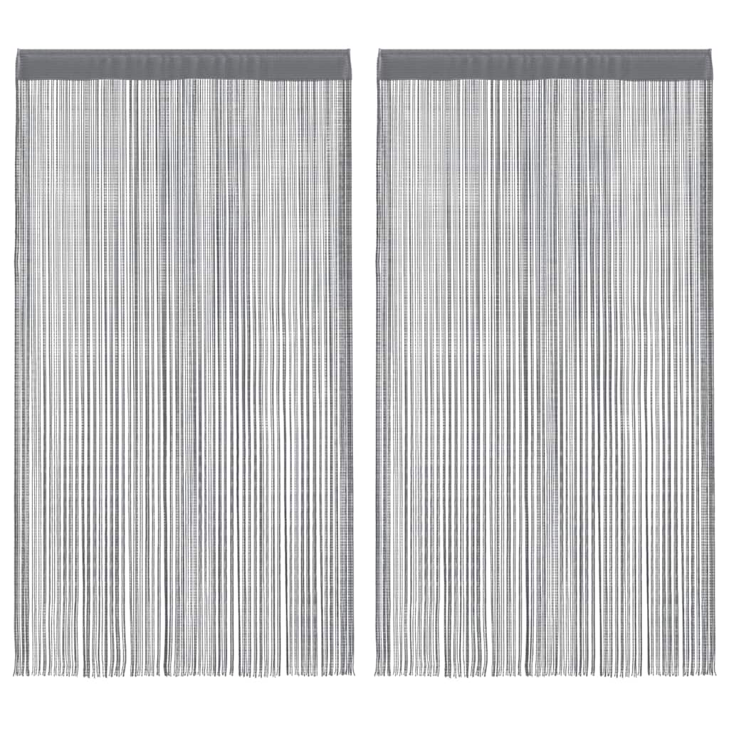 vidaXL ストリングカーテン 2枚 アンスラサイト 140x250 cm | vidaXL.jp