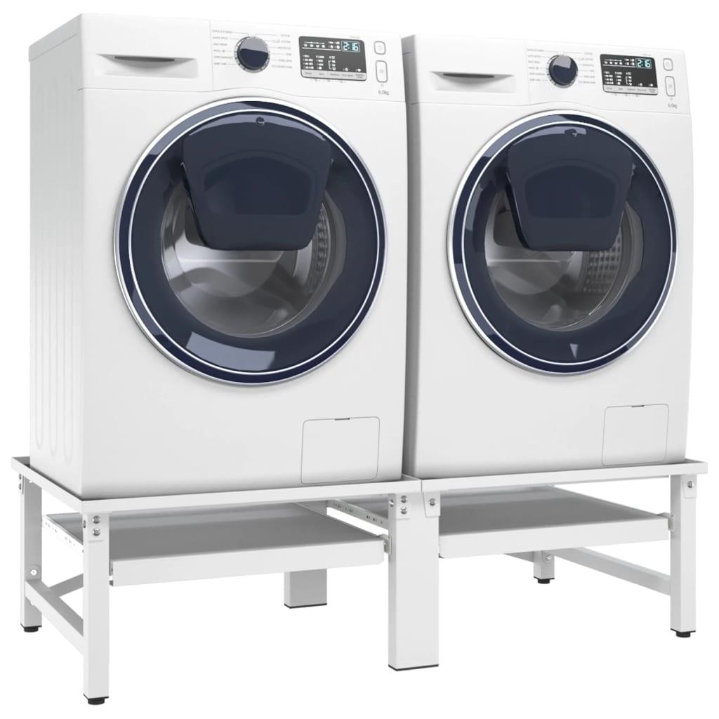 vidaXL 洗濯機/乾燥機用置き台 引き出しボード棚付き ホワイト