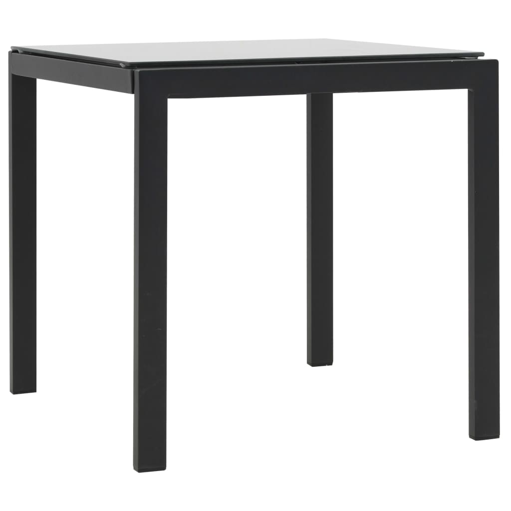 vidaXL サンラウンジャー 2点 テーブル付き ポリラタン＆合成繊維製 ブラック