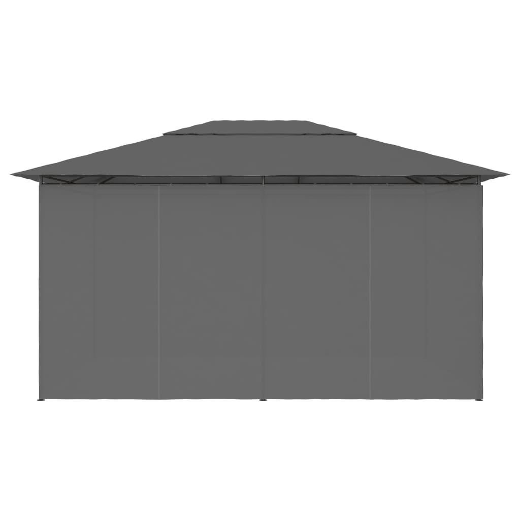 vidaXL ガーデンガゼボ風テント カーテン付き 4x3m アントラシート