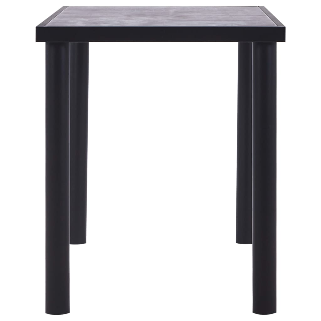 vidaXL ダイニングテーブル ブラック＆コンクリートグレー 120x60x75cm MDF製