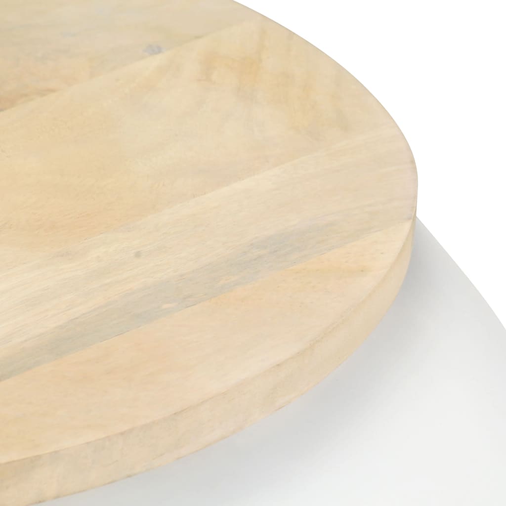 vidaXL コーヒーテーブル 68x68x30cm 無垢のマンゴーウッド ホワイト