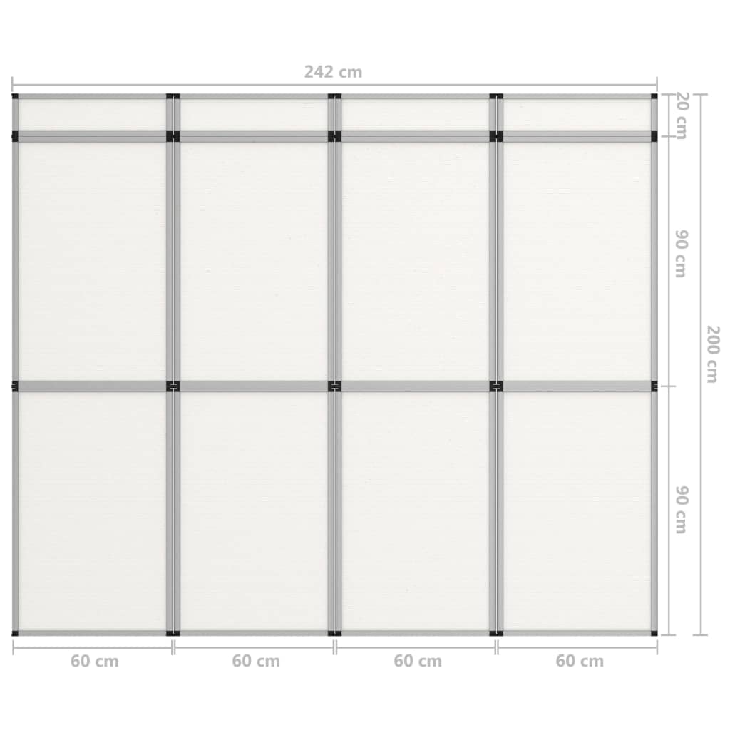 vidaXL 折り畳み式 展示会用パネル 12面 242x200cm ホワイト