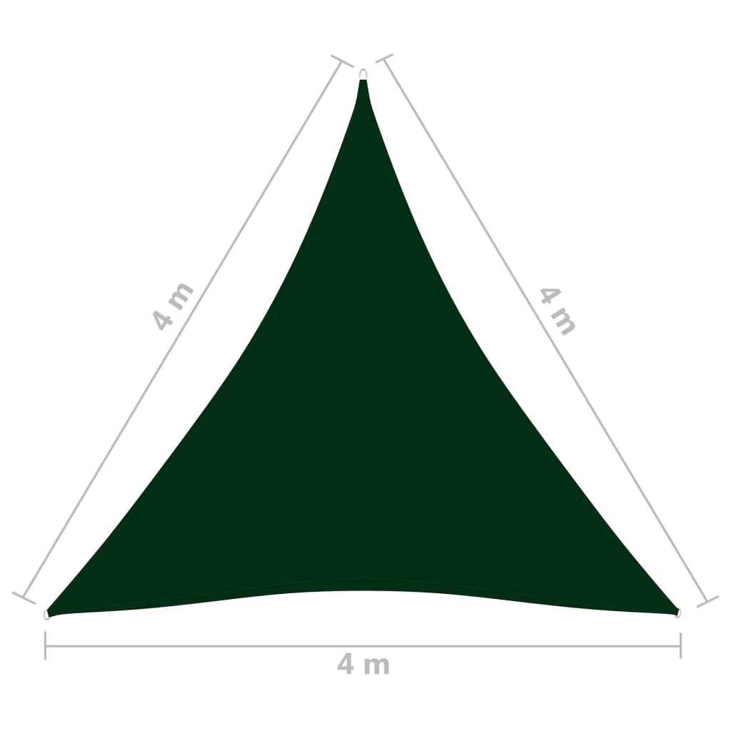 vidaXL サンシェードセイル 4x4x4m 三角形 オックスフォード生地 ダークグリーン