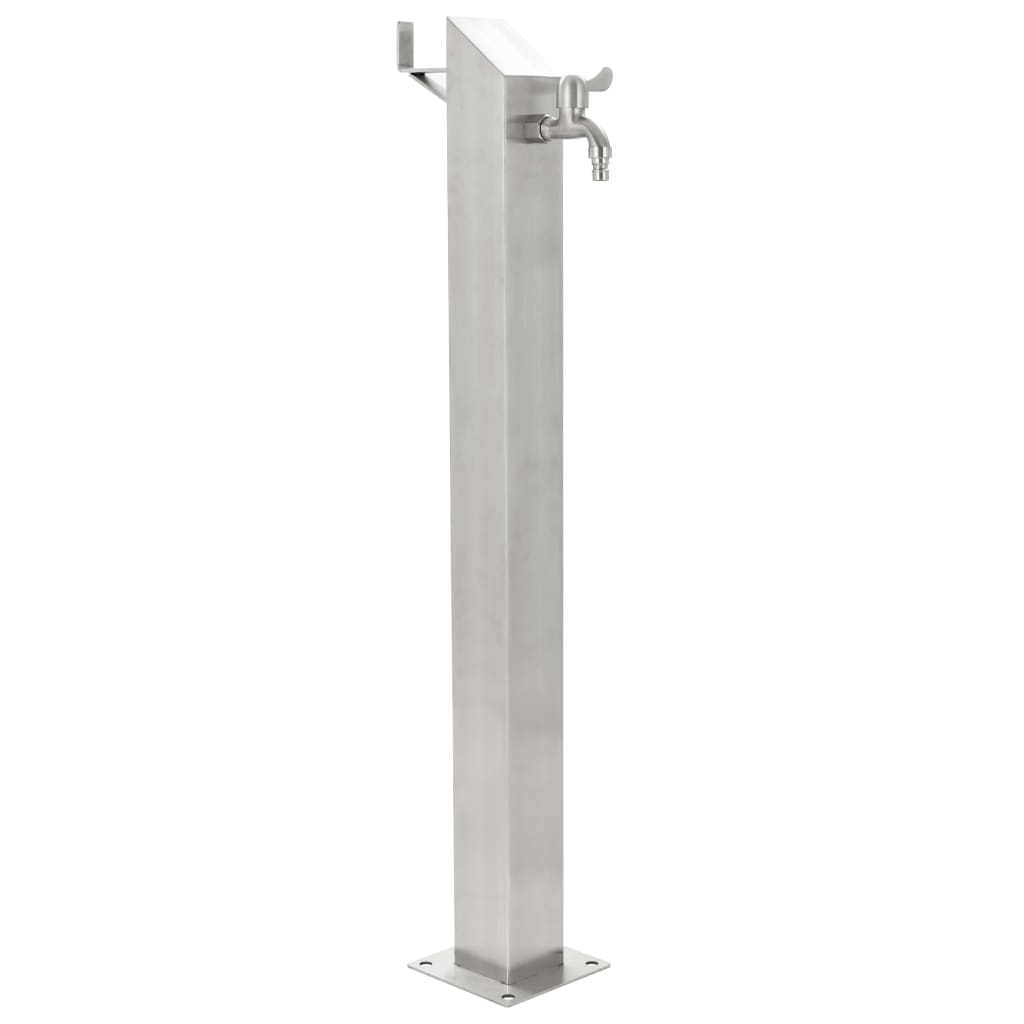 vidaXL ガーデン水栓柱 ステンレススチール製 角型 95cm
