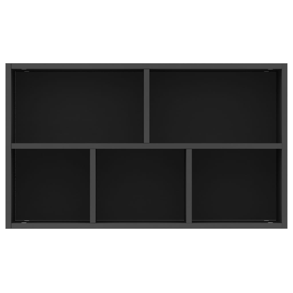 vidaXL ブックキャビネット/サイドボード 黒色 50x25x80cm パーティクルボード