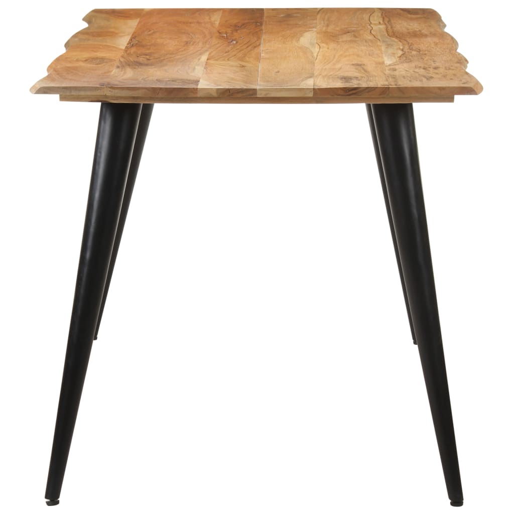 vidaXL ダイニングテーブル 天然木の形状 (ライブエッジ) アカシア無垢材 160x80x75cm