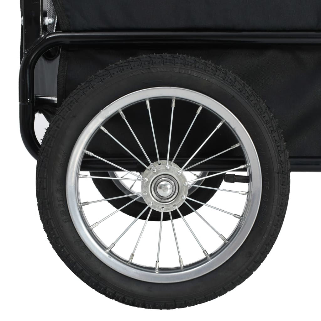 vidaXL 2-in-1 ペット用 自転車トレーラー＆ジョギングベビーカー レッド＆ブラック