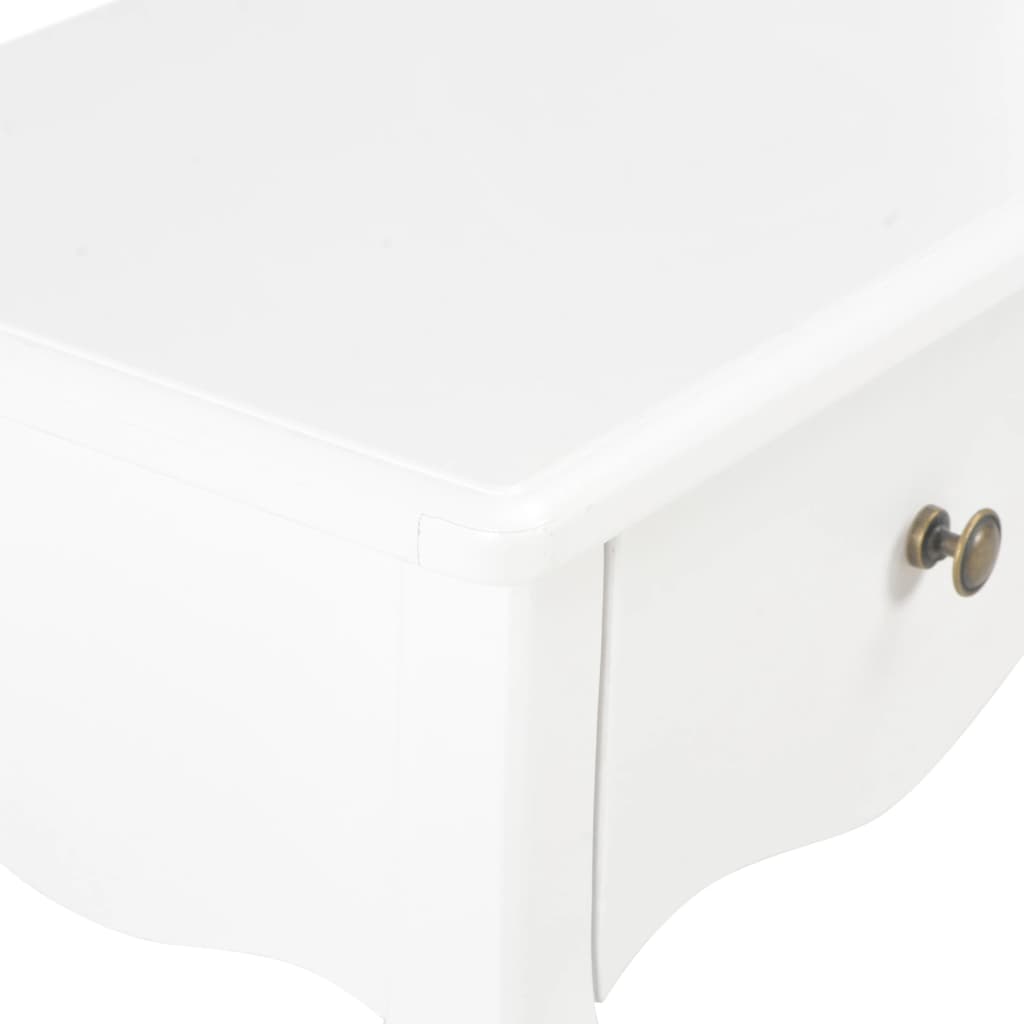 vidaXL ナイトテーブル 40x30x50cm パイン無垢材 ホワイト