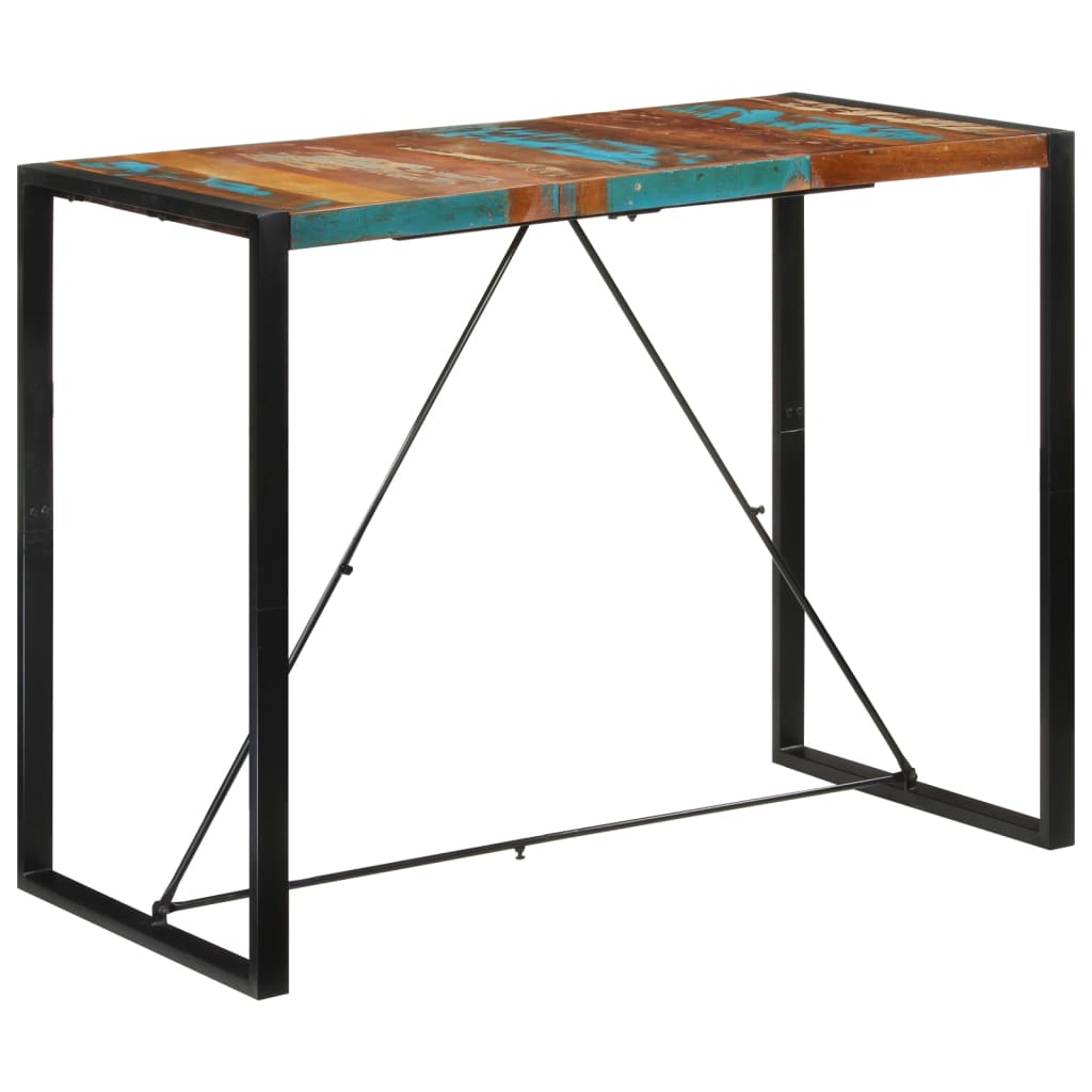 vidaXL バーテーブル 140x70x110 cm 無垢の再生材