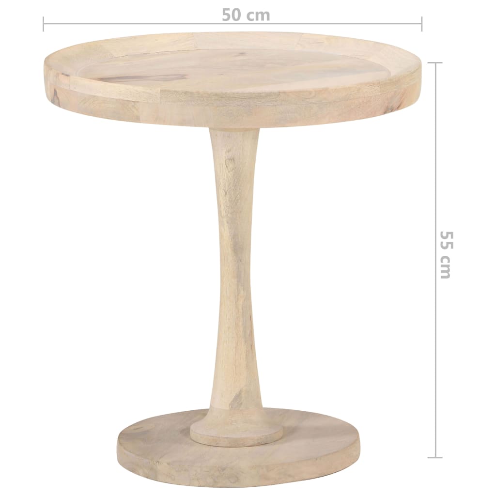 vidaXL サイドテーブル 直径50x55cm マンゴー無垢材