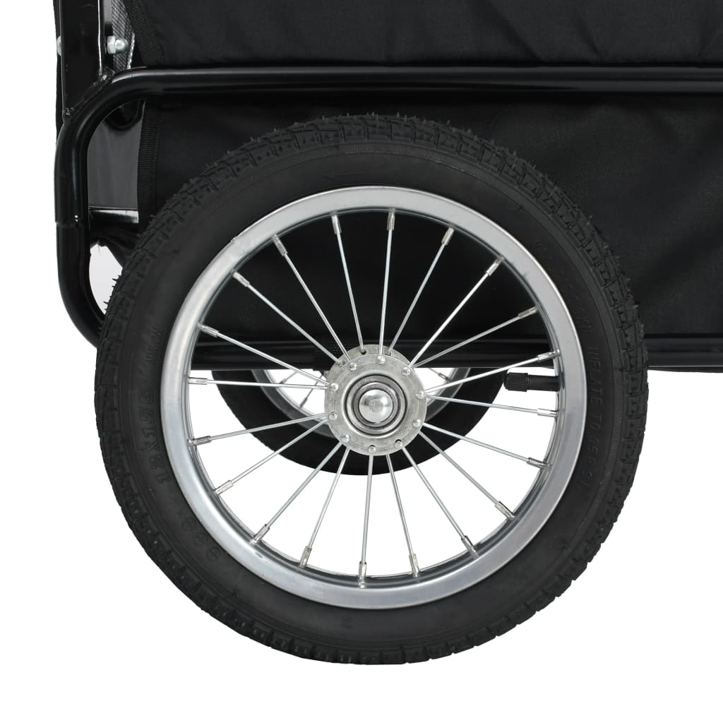 vidaXL 2-in-1 ペット用 自転車トレーラー＆ジョギングベビーカー ブルー＆グレー