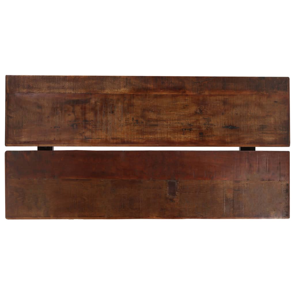 vidaXL バーテーブル 無垢の再生木材 ダークブラウン 150x70x107cm