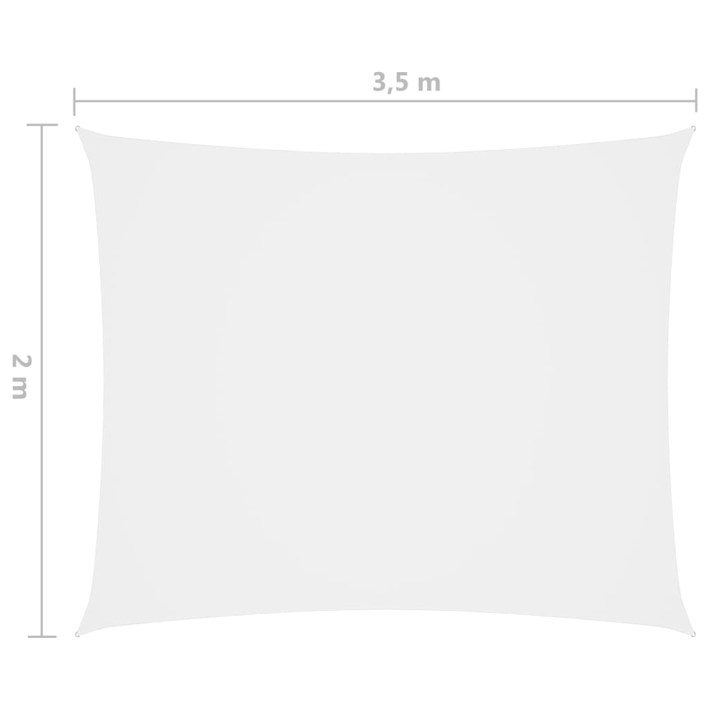 vidaXL サンシェードセイル 2x3.5m 長方形 オックスフォード生地 ホワイト