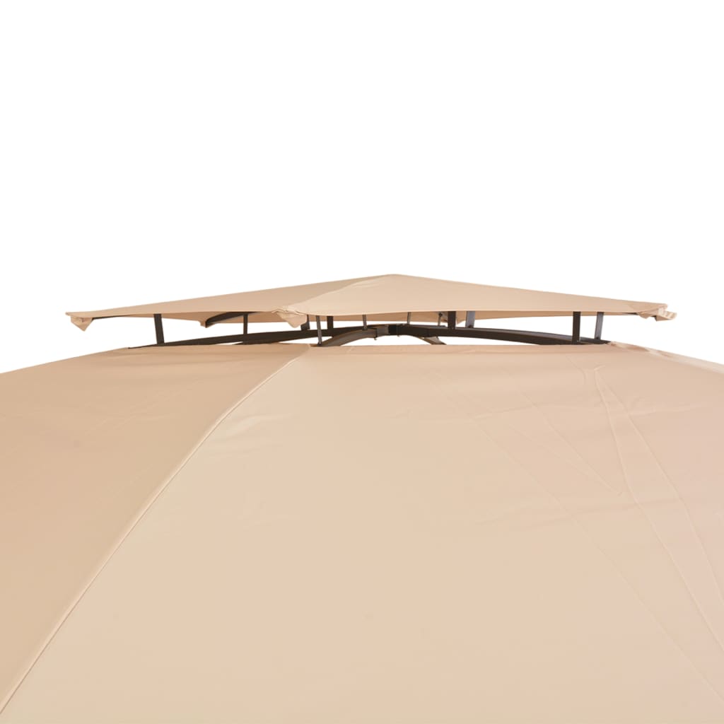vidaXL ガーデンガゼボ風テント パビリオンテント カーテン付き 六角形 360x265cm