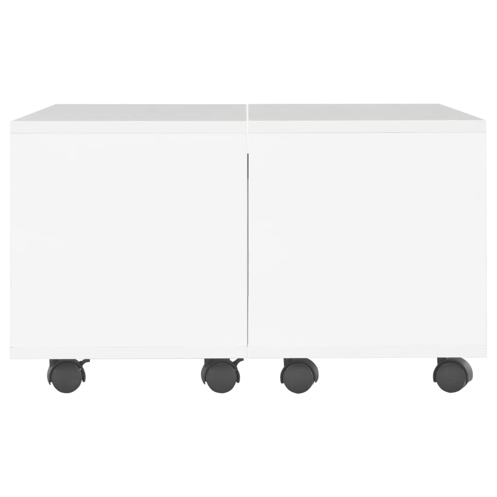 vidaXL コーヒーテーブル ハイグロス ホワイト 60x60x35 cm パーティクルボード