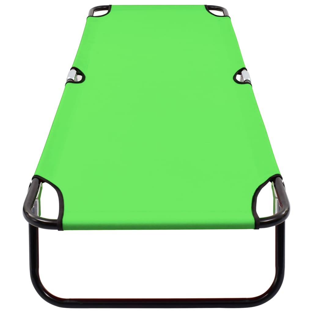 vidaXL 折りたたみ式サンラウンジャー スチール製 グリーン