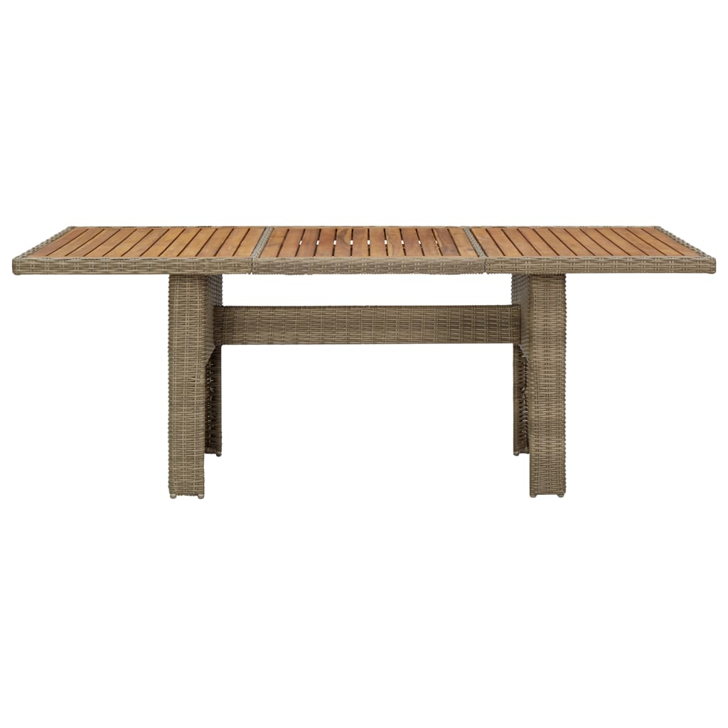 vidaXL ガーデンダイニングテーブル 200x100x74cm ポリラタン製 ブラウン